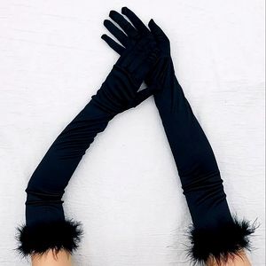 Fabulous Elegant Faux Fur Opera Gloves